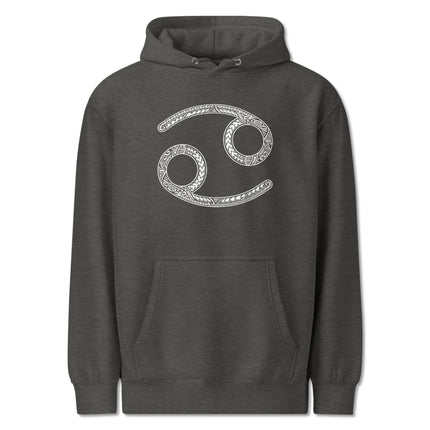 Ornate Cancer zodiac sign hoodie featuring intricate astrology artwork design.