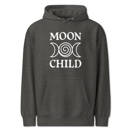 Witchy celestial hoodie featuring the triple moon goddess symbol design print.