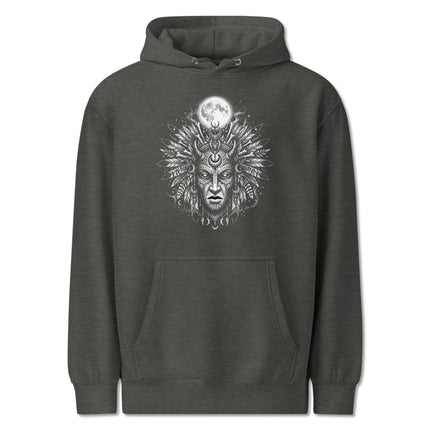 Tribal Moon Mask Hoodie | Celestial Moon Design Pullover