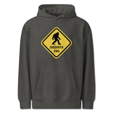 Sasquatch Xing Warning Sign Hoodie | Bigfoot Crossing Funny Pullover Hoodie