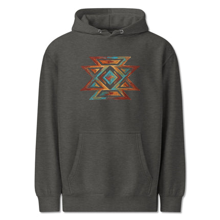 Southwestern art pullover hoodie featuring a Native American butterfly symbol design.