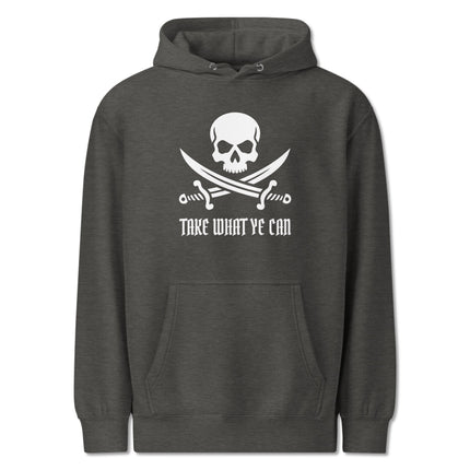 Jolly Roger skull and sabers pirate quote hoodie pullover.