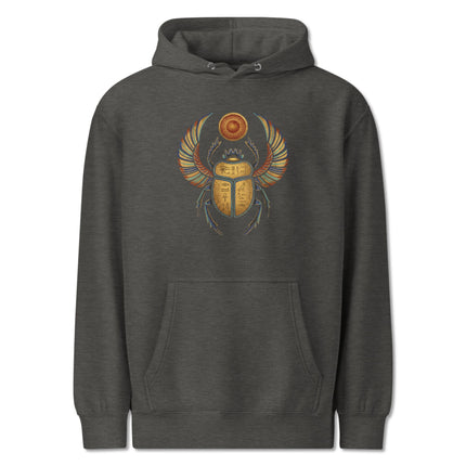 Egyptian Khepri Scarab Sun God graphic pullover fleece hoodie featuring ancient mythology art.