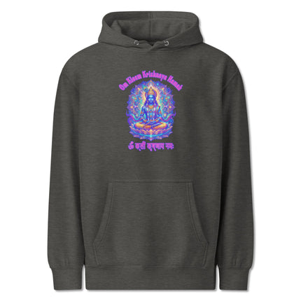 Colorful Om Kleem Krishnaya Namah Krishna spiritual mantra art hoodie pullover.