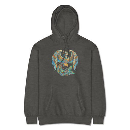Homa Bird Mythology Hoodie | Vibrant Phoenix Graphic Unisex Pullover Hoodie