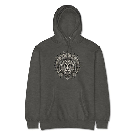 Tribal Lunar Mask Sacred Geometry Graphic Hoodie - Bohemian Style