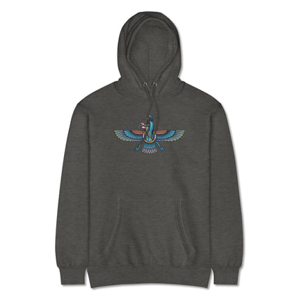 Persian Faravahar Hoodie - Zoroastrian Symbol Spiritual Art