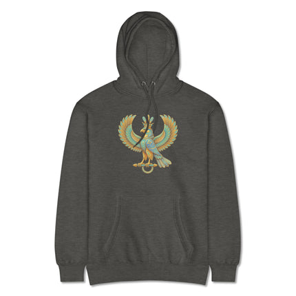Persian Shahbaz Falcon Hoodie | Mythical Winged Bird Symbol Pullover Hoodie
