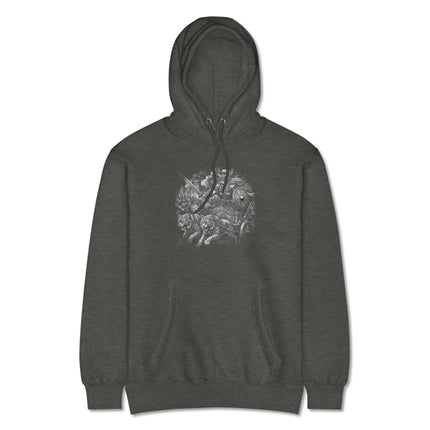 Norse goddess Freya chariot graphic on a Viking mythology warrior pullover hoodie design.