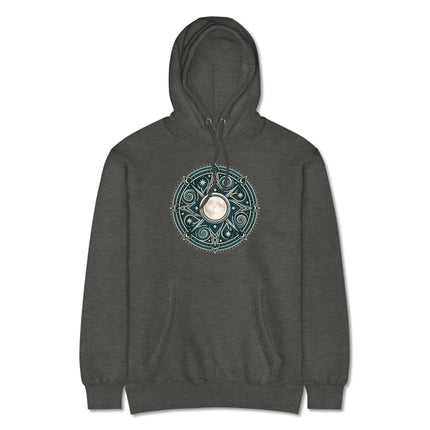 Celtic Mythology Moon Mandala pullover hoodie featuring the detailed Arianrhods Wheel design print.