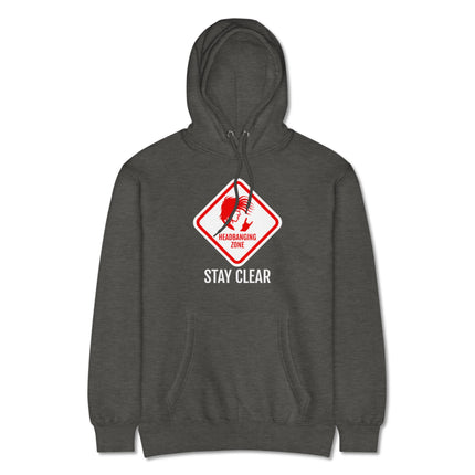 Headbanging Zone stay clear metal rock graphic pullover fleece hoodie.