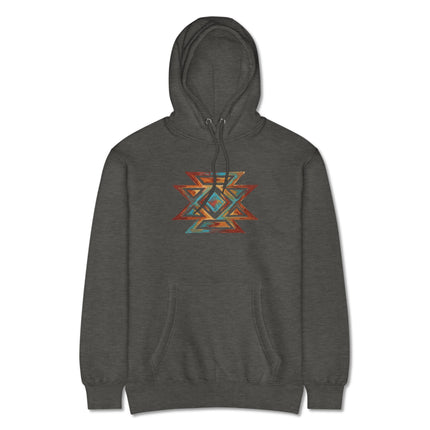 Native American butterfly symbol hoodie featuring southwestern tribal artwork print.