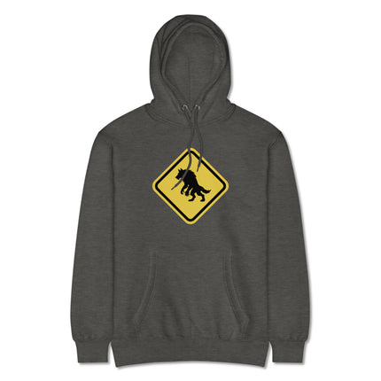 Werewolf Crossing Sign Hoodie | Monster Warning Unisex Pullover Hoodie