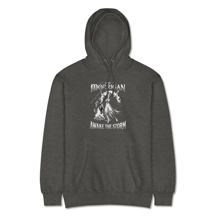 The Morrigan celtic mythology gothic art hoodie featuring stormy designs.
