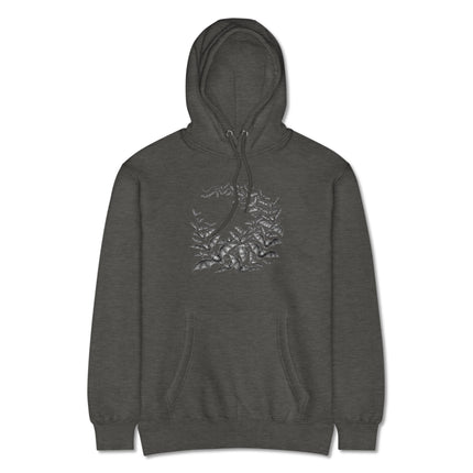 Unisex black hoodie featuring a gothic circular design with a detailed bat swarm graphic print.