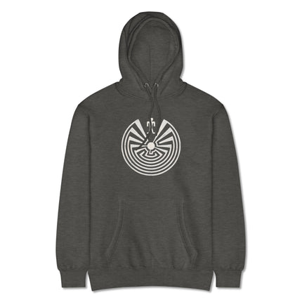 Man in the Maze Tohono O'odham symbol pullover hoodie design.