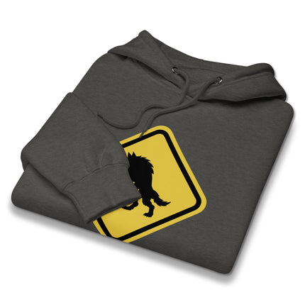 Werewolf Crossing Sign Hoodie | Monster Warning Unisex Pullover Hoodie