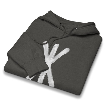 Strength Bind Viking rune symbol pullover hoodie featuring Norse mythology designs.