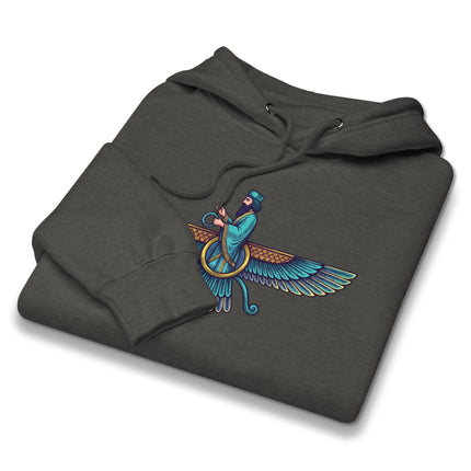Persian Faravahar Hoodie - Zoroastrian Symbol Spiritual Art