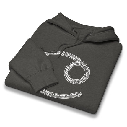 Intricate Cancer zodiac sign hoodie featuring an ornate astrology design for unisex wear.