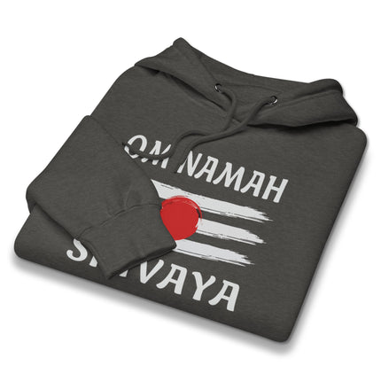 Om Namah Shivaya mantra tripundra design hoodie for men and women.