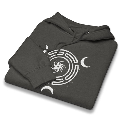 Witchy Goddess Hekate Triple Moon Strophalos wheel pullover hoodie.