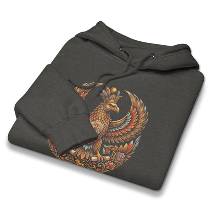 Shabaz Persian Mythology Eagle Hoodie | Mythical Bird Graphic Pullover Hoodie