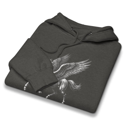 Pegasus Winged Horse Hoodie | Greek Mythology Fantasy Graphic Pullover Fleece