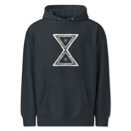 Lakota Kapemni Symbol graphic on a pullover hoodie, featuring indigenous native american art.