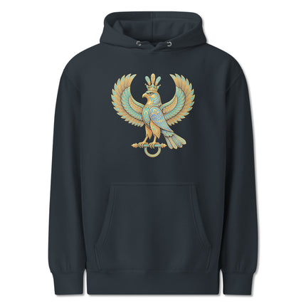 Persian Shahbaz Falcon Hoodie | Mythical Winged Bird Symbol Pullover Hoodie