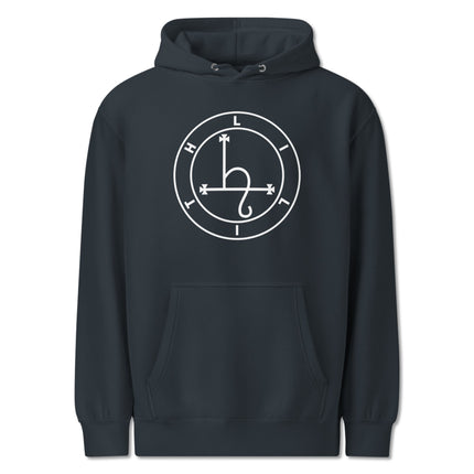 Lilith Sigil occult symbol on a witchy unisex pullover hoodie.
