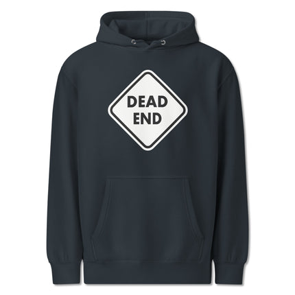 Dead End Sign graphic print pullover hoodie sweatshirt.