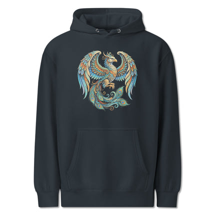 Homa Bird Mythology Hoodie | Vibrant Phoenix Graphic Unisex Pullover Hoodie