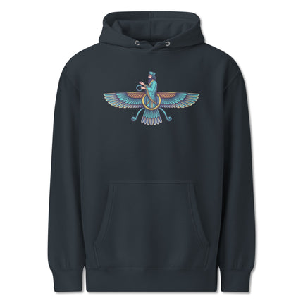 Persian Faravahar Hoodie - Zoroastrian Symbol Spiritual Art
