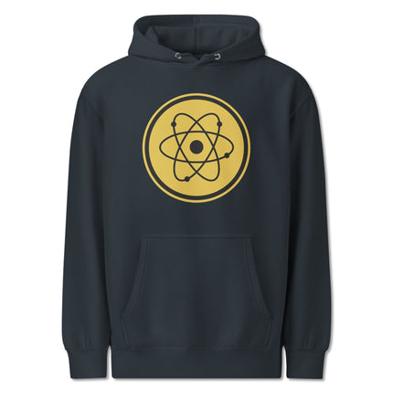 Science hoodie featuring an atomic model symbol and orbital diagram design.