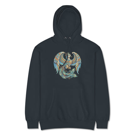 Homa Bird Mythology Hoodie | Vibrant Phoenix Graphic Unisex Pullover Hoodie