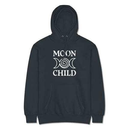 Celestial triple moon goddess symbol pullover hoodie featuring witchy celestial art.