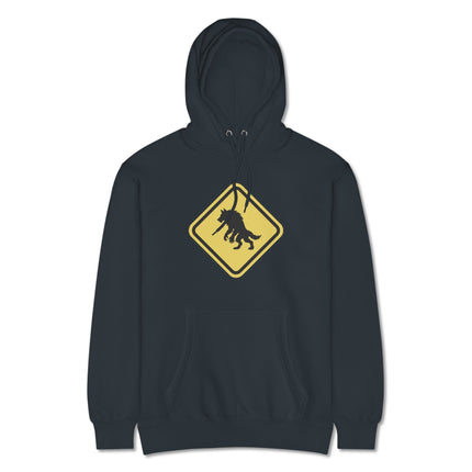 Werewolf Crossing Sign Hoodie | Monster Warning Unisex Pullover Hoodie