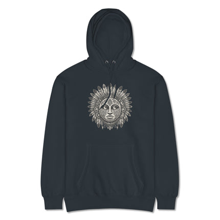 Tribal Lunar Mask Sacred Geometry Graphic Hoodie - Bohemian Style