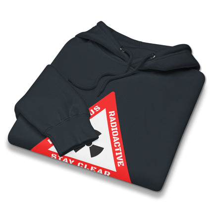 Dangerous biohazard warning sign graphic on a comfortable pullover hoodie.