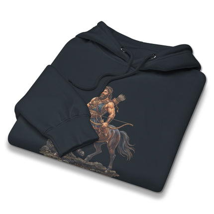 Centaur Greek mythology hoodie featuring an archer horse-man graphic print design.