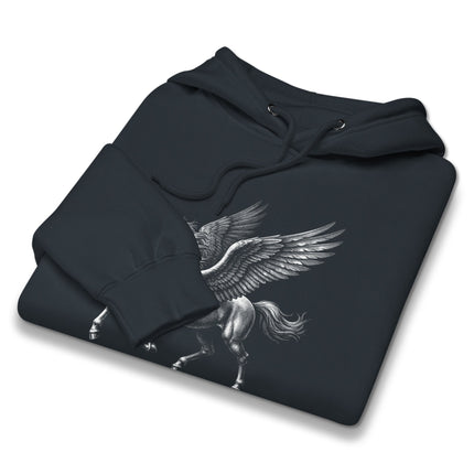 Pegasus Winged Horse Hoodie | Greek Mythology Fantasy Graphic Pullover Fleece
