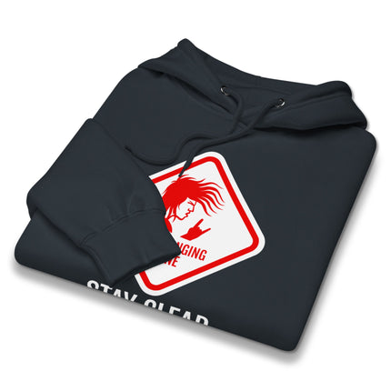 Headbanging Zone Stay Clear metal rock music graphic pullover hoodie.