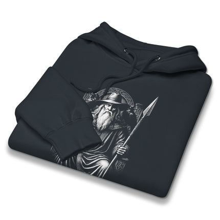 Odin and Frigg Norse Gods hoodie featuring viking king and queen raven designs.