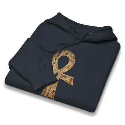 Ancient Egyptian Ankh key of life hieroglyph pullover hoodie design print.