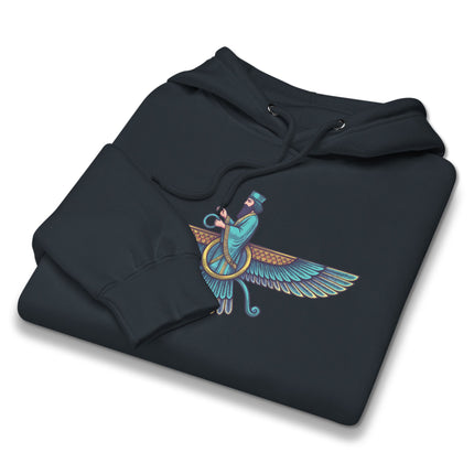 Persian Faravahar Hoodie - Zoroastrian Symbol Spiritual Art
