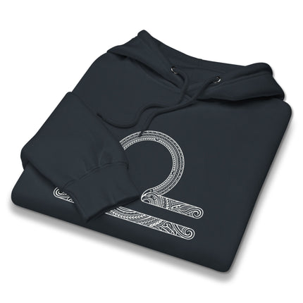 Astrology Libra zodiac symbol hoodie featuring intricate scale designs for horoscope lovers.