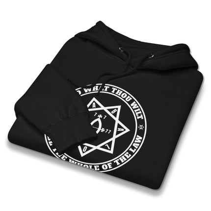 Star of Babalon Do What Thou Wilt Hoodie | Crowley Text & Graphic Pullover