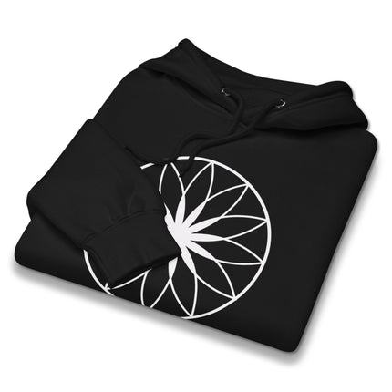 Sacred Geometry Lotus of Life graphic print unisex fleece pullover hoodie.