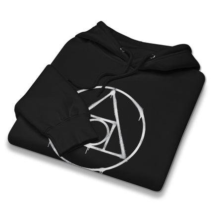 Philosopher's Stone alchemy symbol graphic printed on an esoteric mystical pullover hoodie.